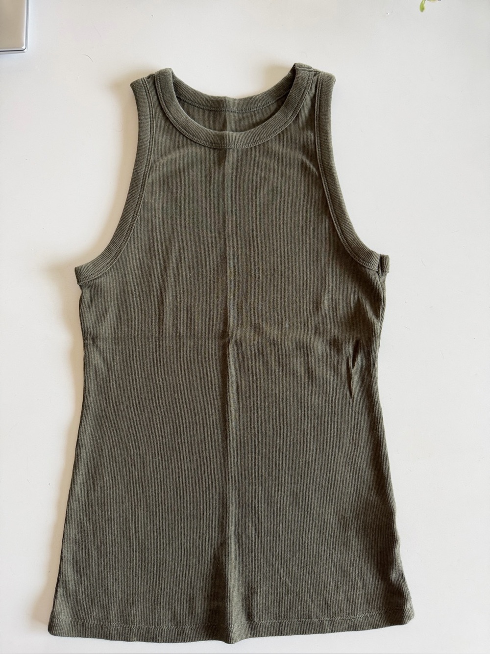 A New Day Sleeveless Olive Ribbed Tank Top - Women